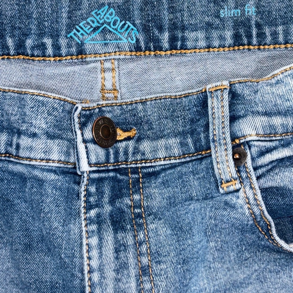 Thereabouts Boys Jeans Size 14 Husky Slim Fit Blue Denim Straight Leg Casual - Picture 3 of 4
